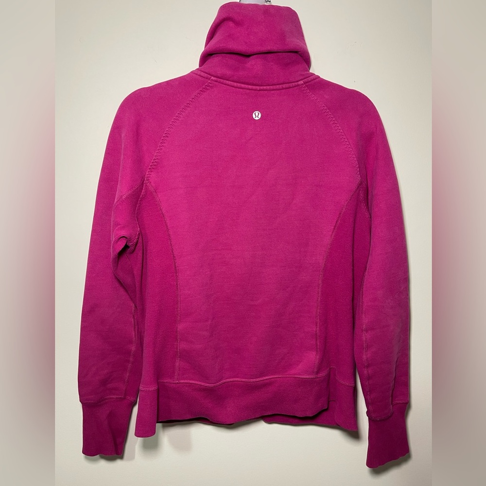Lululemon Rasberry/Guava Calm And Cozy Scuba Cotton in Size 10 - Picture 6 of 9